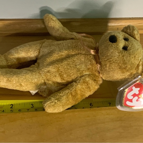 Rare Retired Ty Beanie Baby Cashew The Bear 2000 W/ Errors Tush Tag - Picture 8 of 8